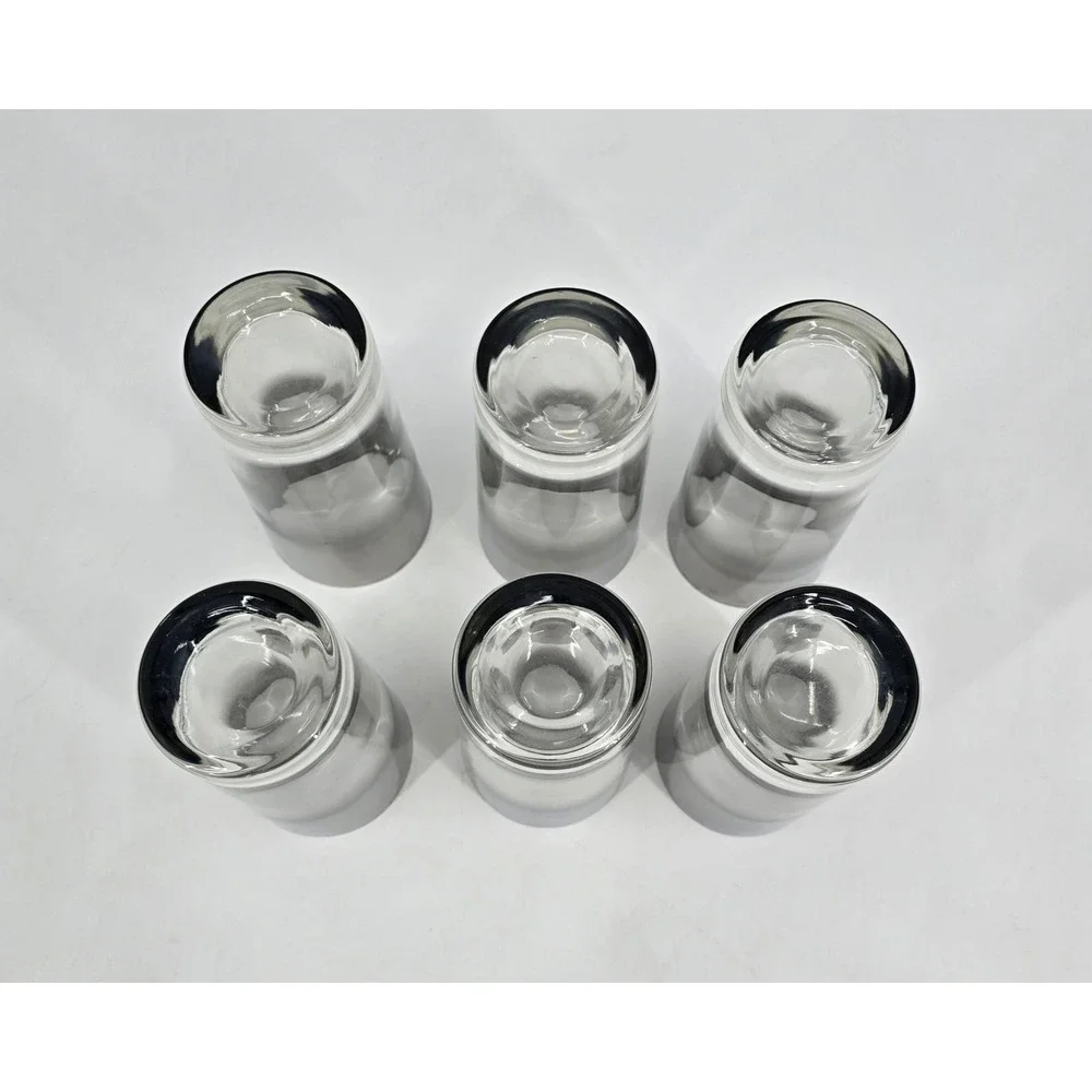 Vintage Silver Fade Highball Glasses Set of 6 Mid Century Dorothy Thorpe Style